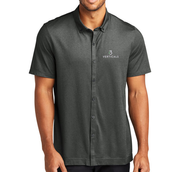 i3Verticals Embroidered - Stretch Pique Full Button Polo Thumbnail