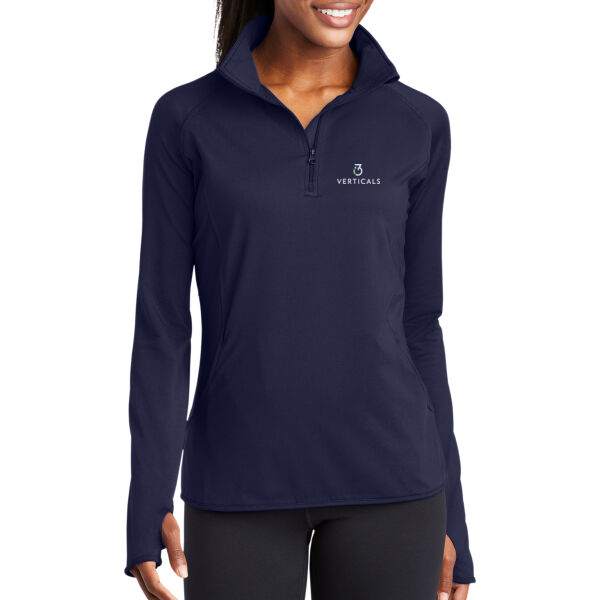 i3Verticals Embroidered - Ladies Sport Wick ® Stretch 1/4 Zip Pullover Thumbnail
