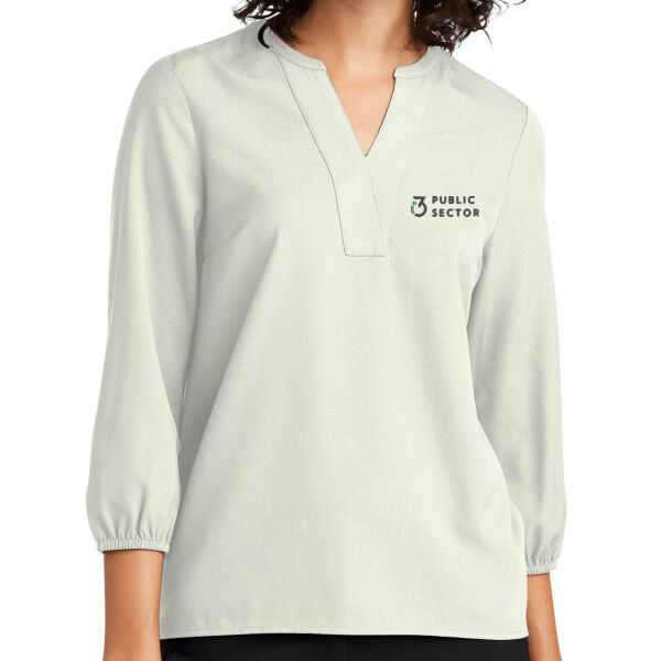 i3 Verticals Public Sector Embroidered - Women's Stretch Crepe 3/4 Sleeve Blouse Thumbnail