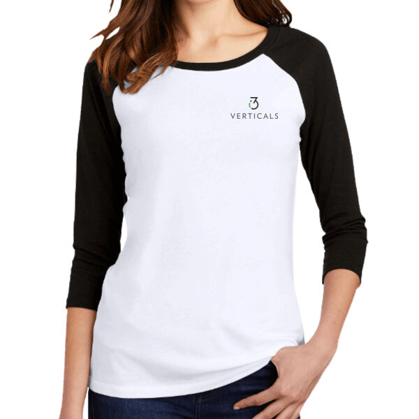 i3 Verticals Printed - Women's Perfect Tri ® 3/4 Sleeve Raglan Thumbnail