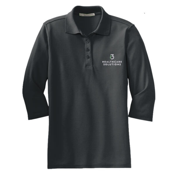 i3 Verticals Healthcare Solutions Embroidered - Ladies Silk Touch 3/4 Sleeve Polo Thumbnail