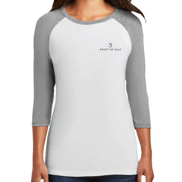 i3 Verticals POS Printed - Women's Perfect Tri ® 3/4 Sleeve Raglan Thumbnail
