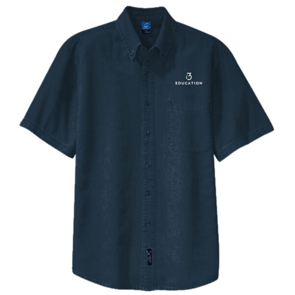 i3Verticals Education Embroidered - Short Sleeve Value Denim Shirt Thumbnail